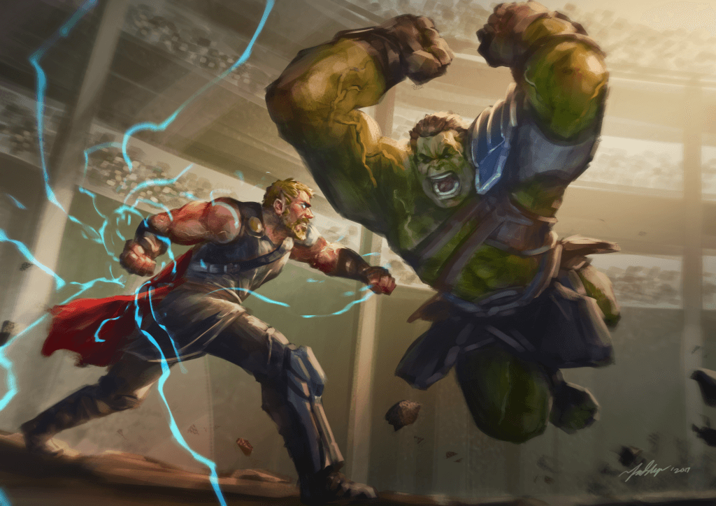 Thor's Battle With Hulk
