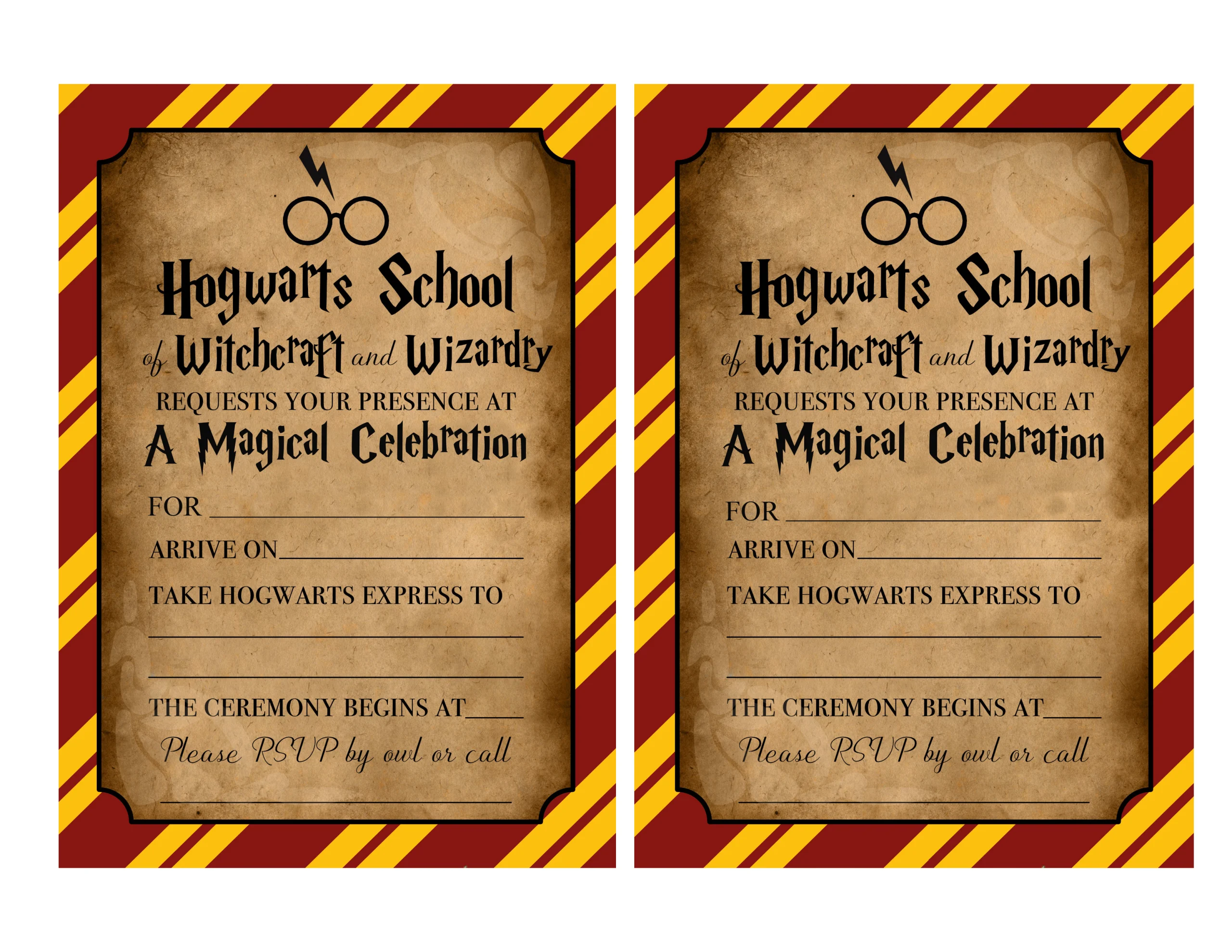Invitation Ideas For Potter Themed Party
