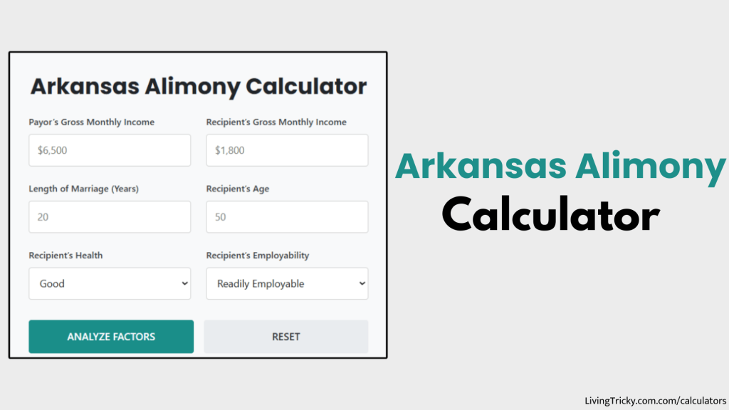 Arkansas Alimony Calculator