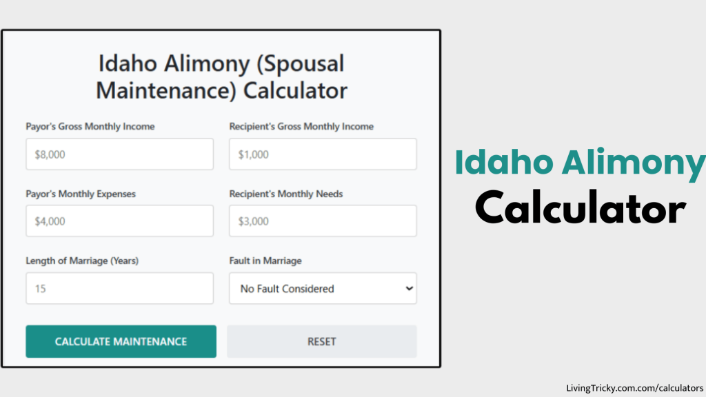 Idaho Alimony Calculator