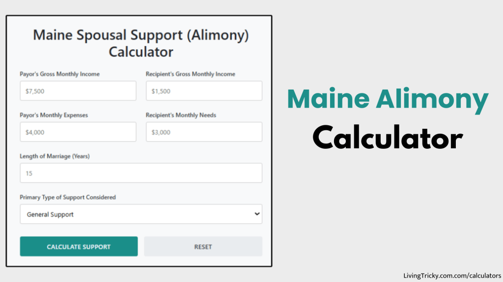 Maine Alimony Calculator
