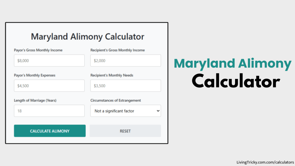 Maryland Alimony Calculator