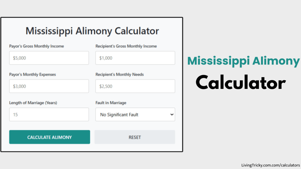 Mississippi Alimony Calculator