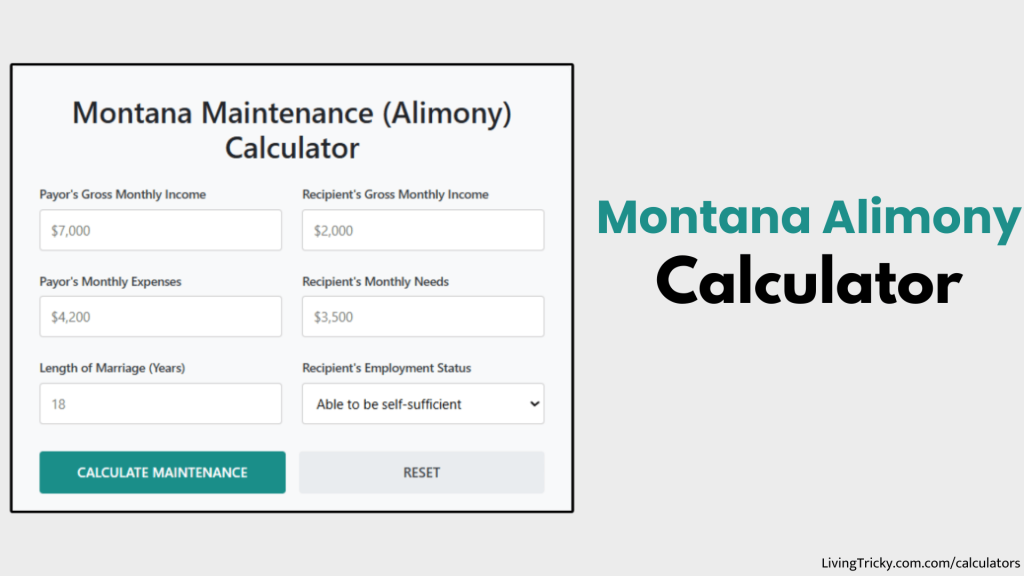 Montana Alimony Calculator