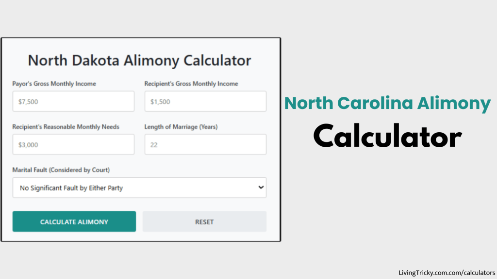 North Dakota Alimony Calculator