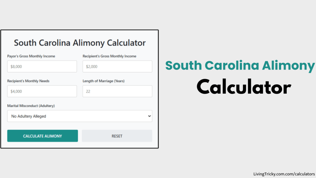 South Carolina Alimony Calculator