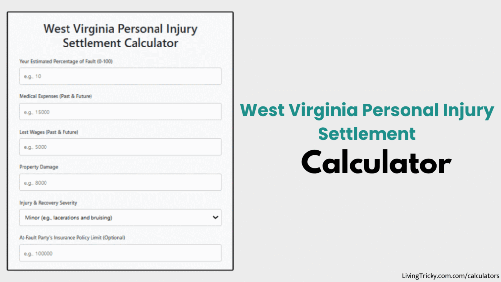 West Virginia Personal Injury Settlement Calculator
