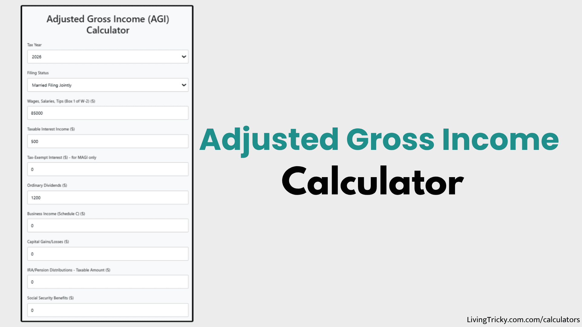 Adjusted Gross Income Calculator – LivingTricky