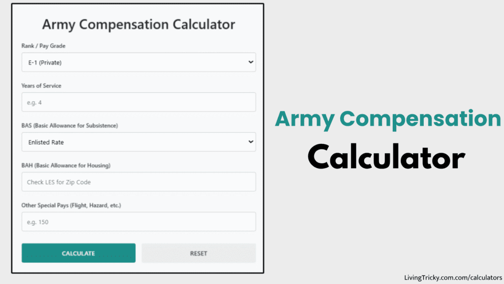 Army Compensation Calculator