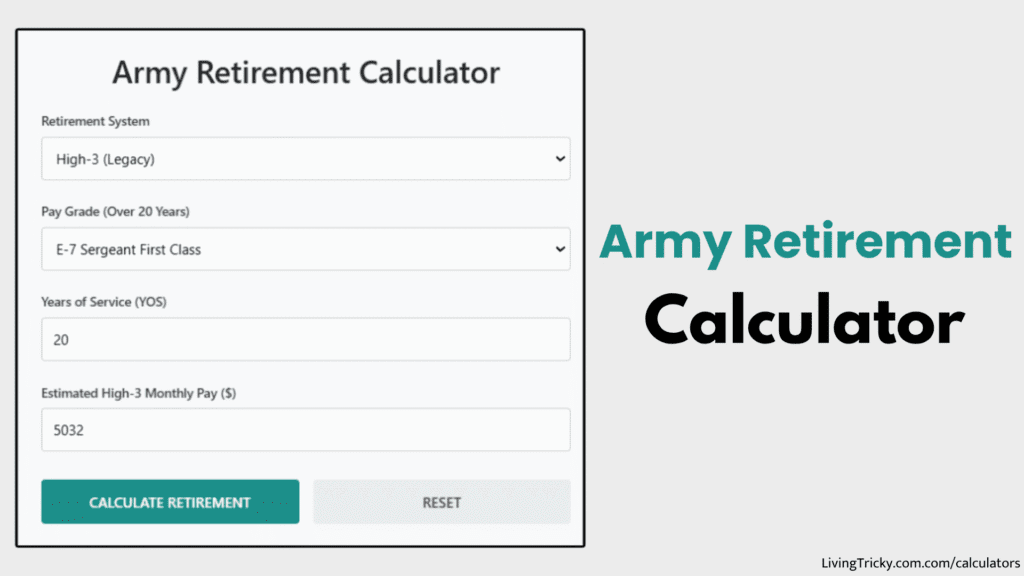 Army Retirement Calculator