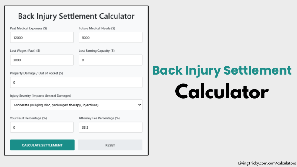 Back Injury Settlement Calculator
