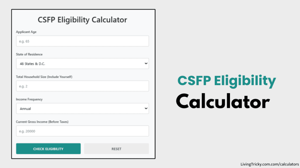CSFP Eligibility Calculator