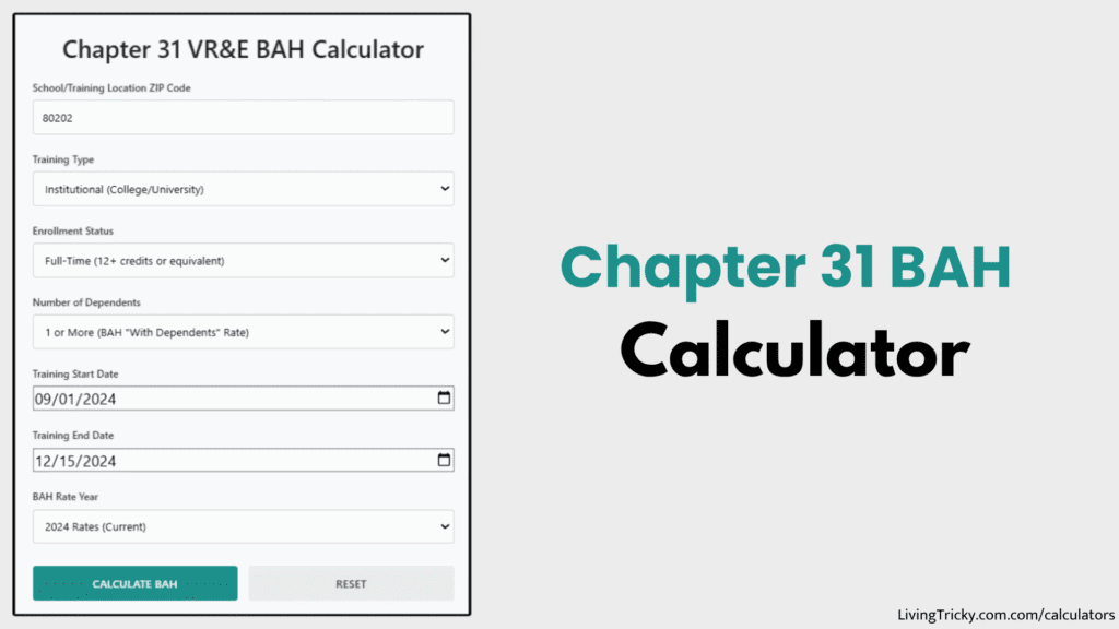 Chapter BAH Calculator