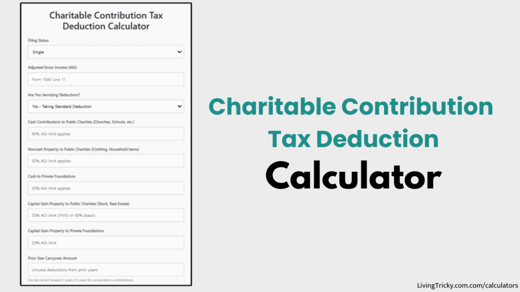 Charitable Contribution Tax Deduction Calculator
