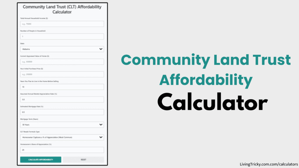 Community Land Trust Affordability Calculator