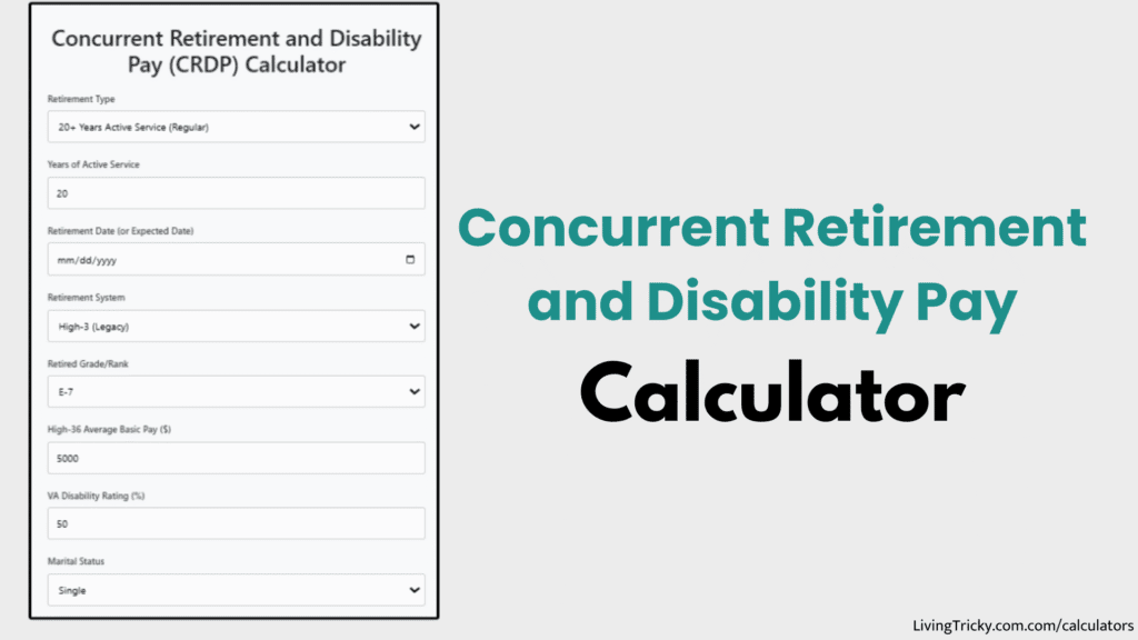 Concurrent Retirement And Disability Pay Calculator