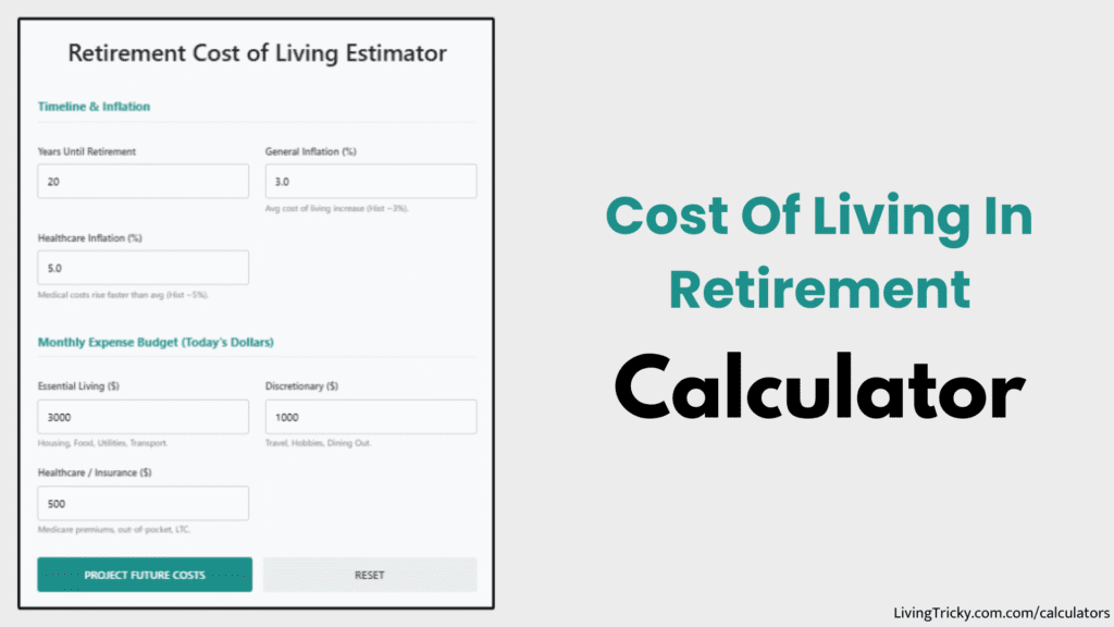 Cost Of Living In Retirement Calculator
