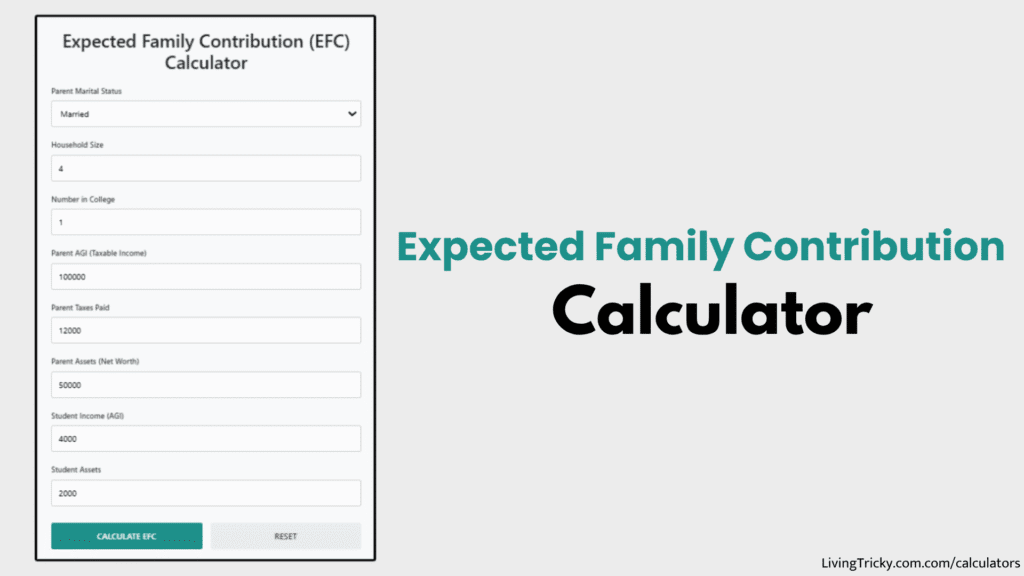Expected Family Contribution Calculator