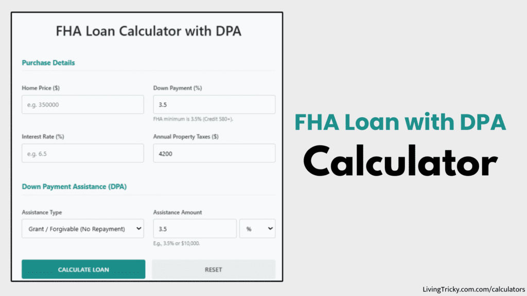 FHA Loan With DPA Calculator