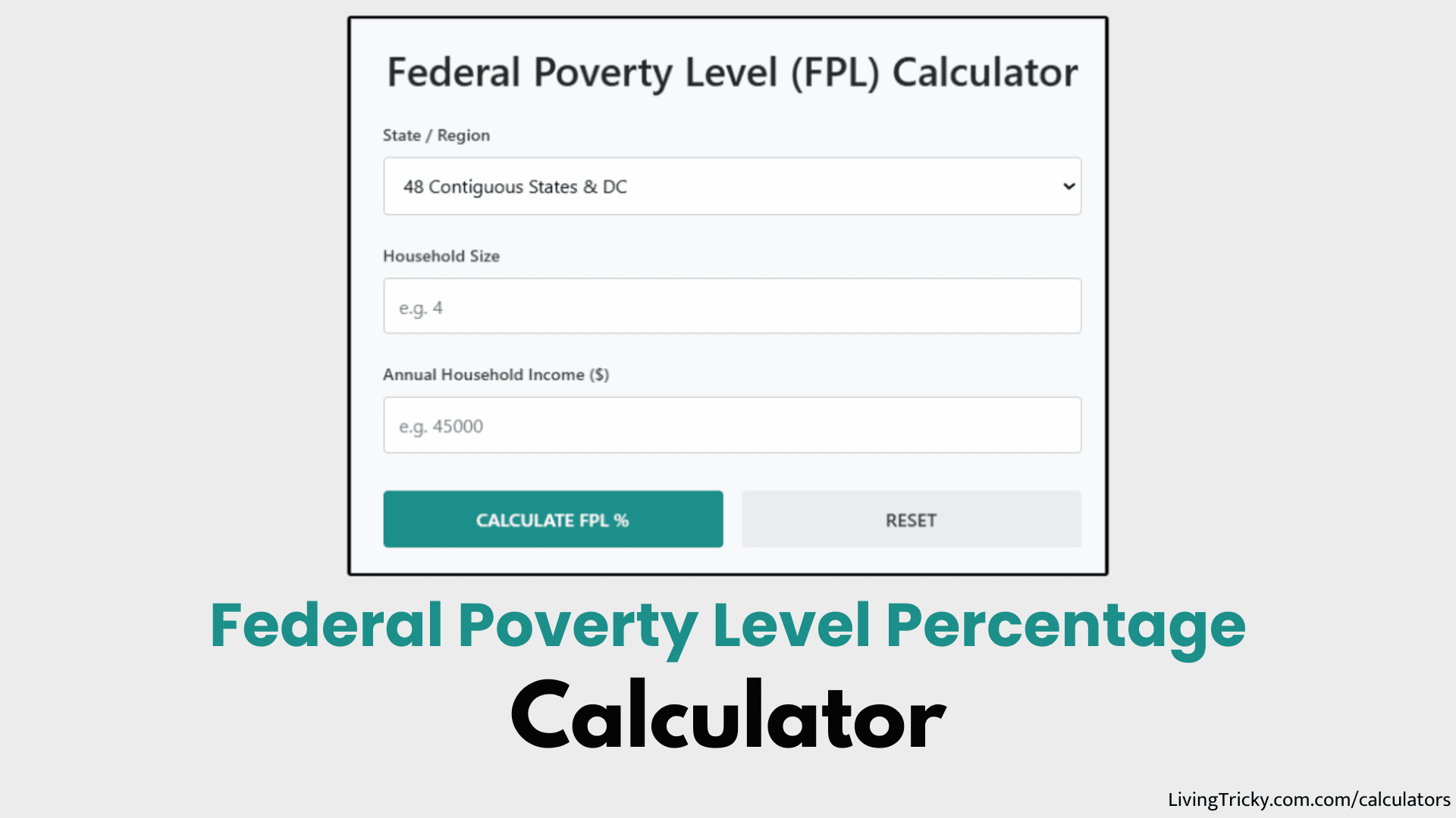 Federal Poverty Level Percentage Calculator – LivingTricky