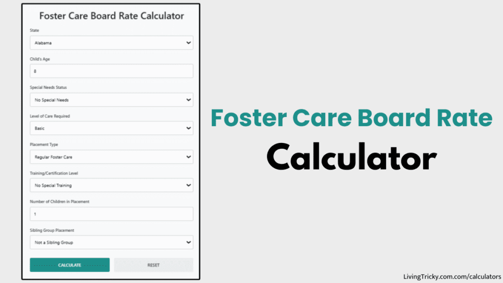 Foster Care Board Rate Calculator