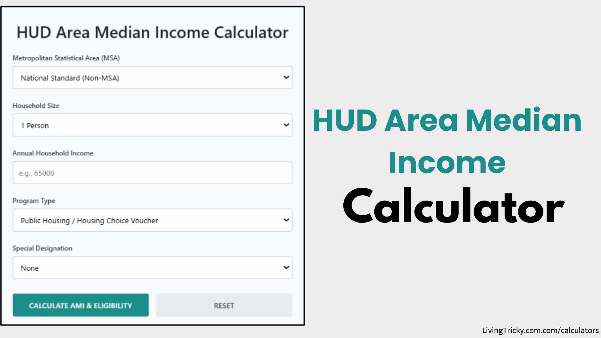 HUD Area Median Income Calculator – LivingTricky