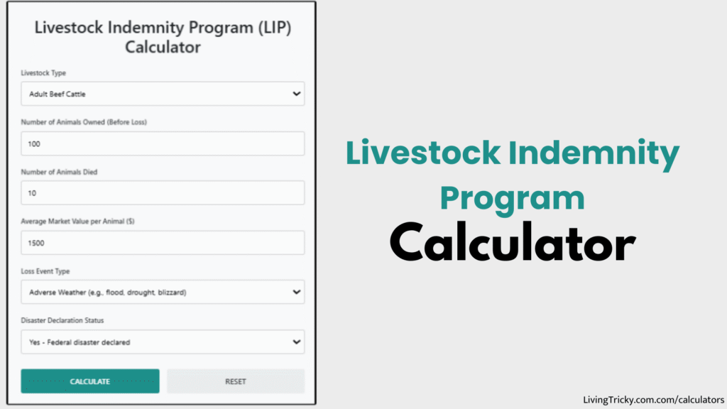 Livestock Indemnity Program Calculator