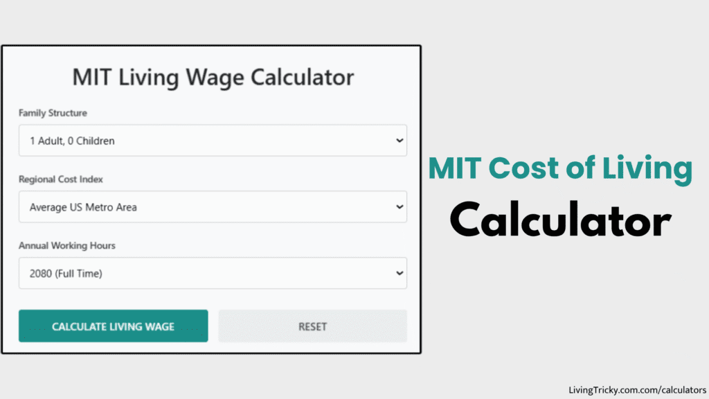 MIT Cost Of Living Calculator