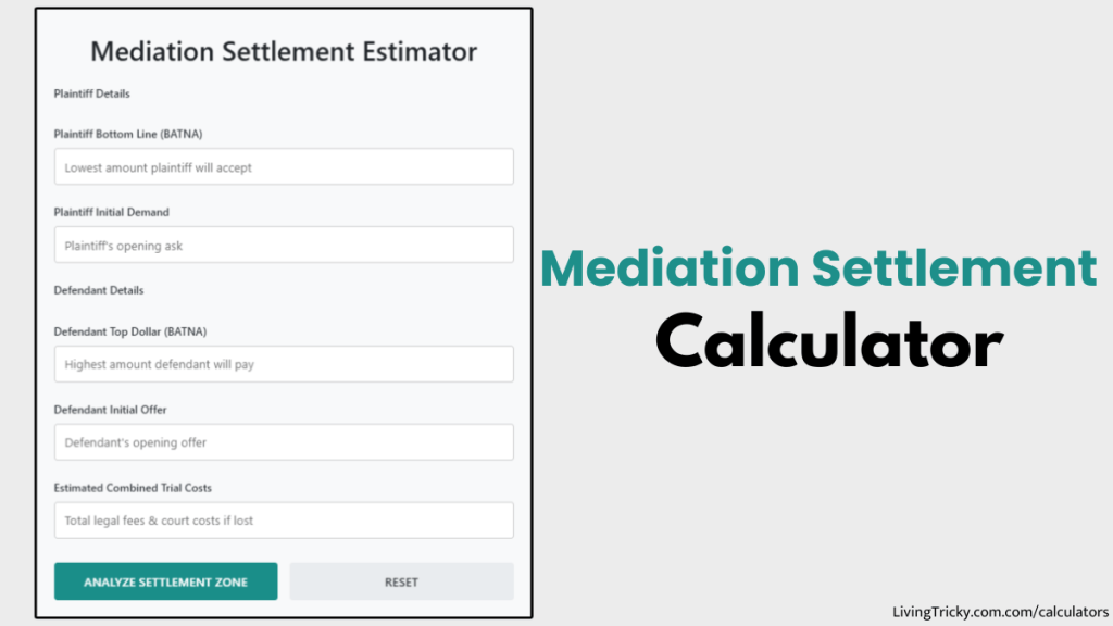 Mediation Settlement Calculator