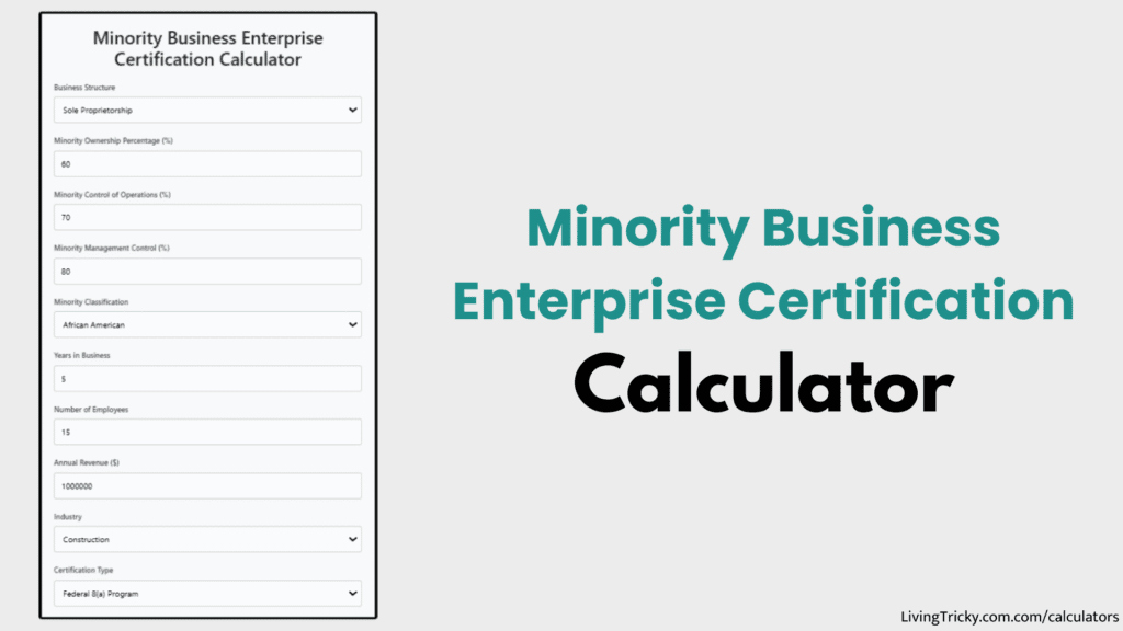 Minority Business Enterprise Certification Calculator