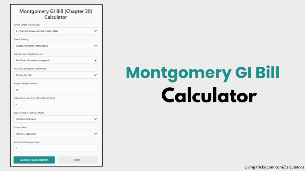 Montgomery GI Bill Calculator