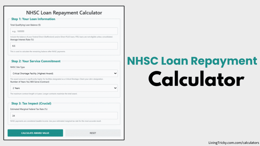 NHSC Loan Repayment Calculator