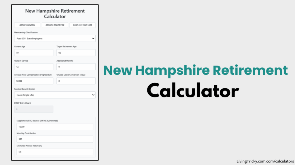 New Hampshire Retirement Calculator