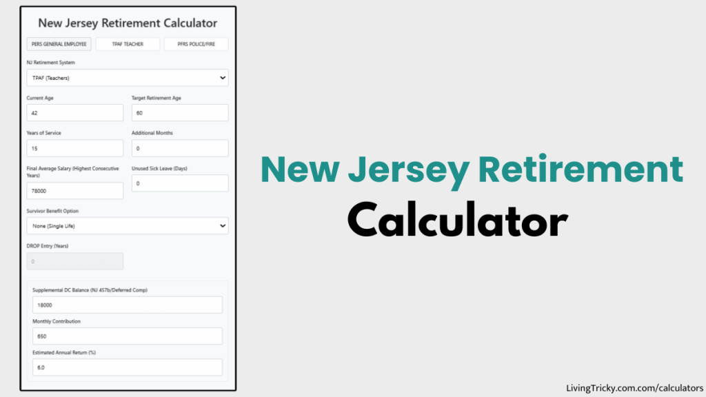 New Jersey Retirement Calculator