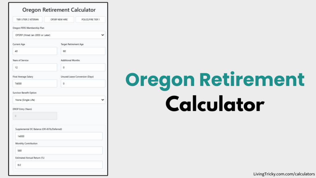 Oregon Retirement Calculator