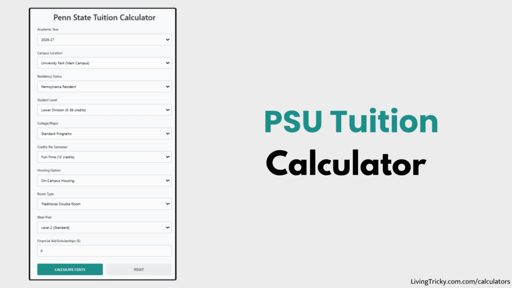 PSU Tuition Calculator