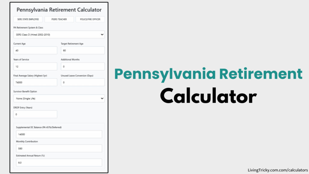 Pennsylvania Retirement Calculator
