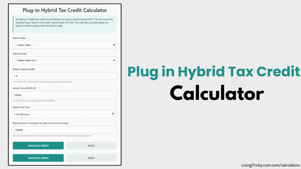 Plug In Hybrid Tax Credit Calculator