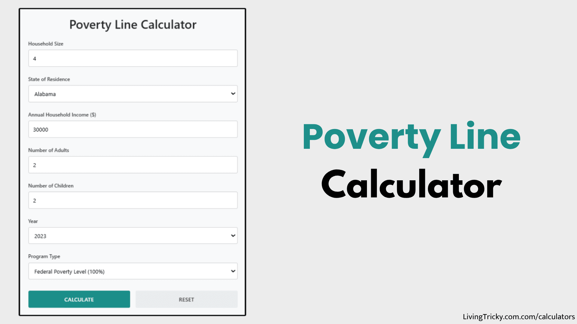 Poverty Line Calculator – LivingTricky