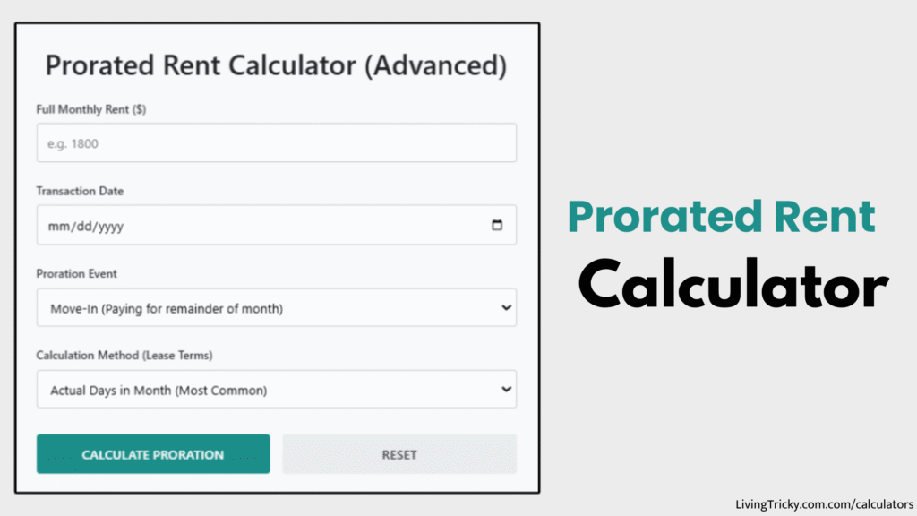 Prorated Rent Calculator