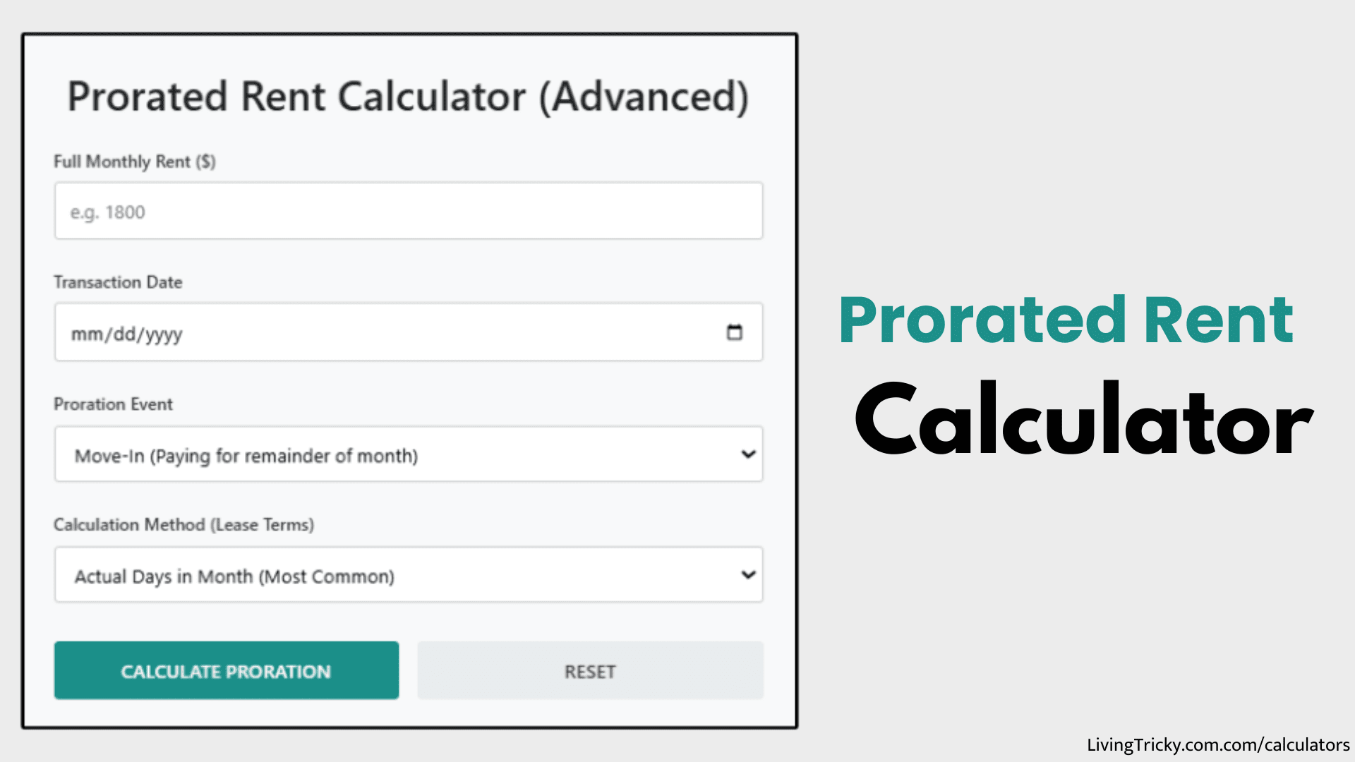 Prorated Rent Calculator – LivingTricky