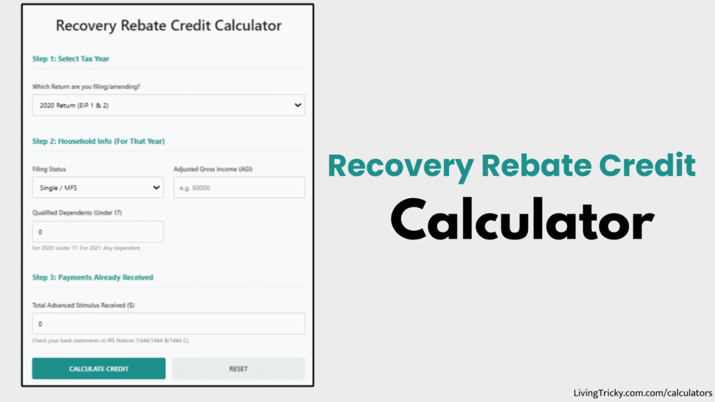 Recovery Rebate Credit Calculator