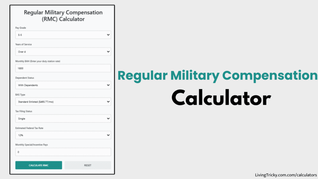 Regular Military Compensation Calculator
