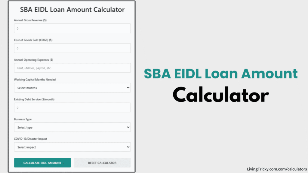 SBA EIDL Loan Amount Calculator