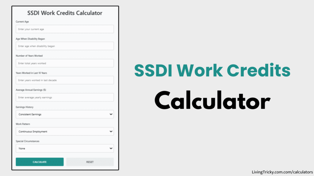 SSDI Work Credits Calculator