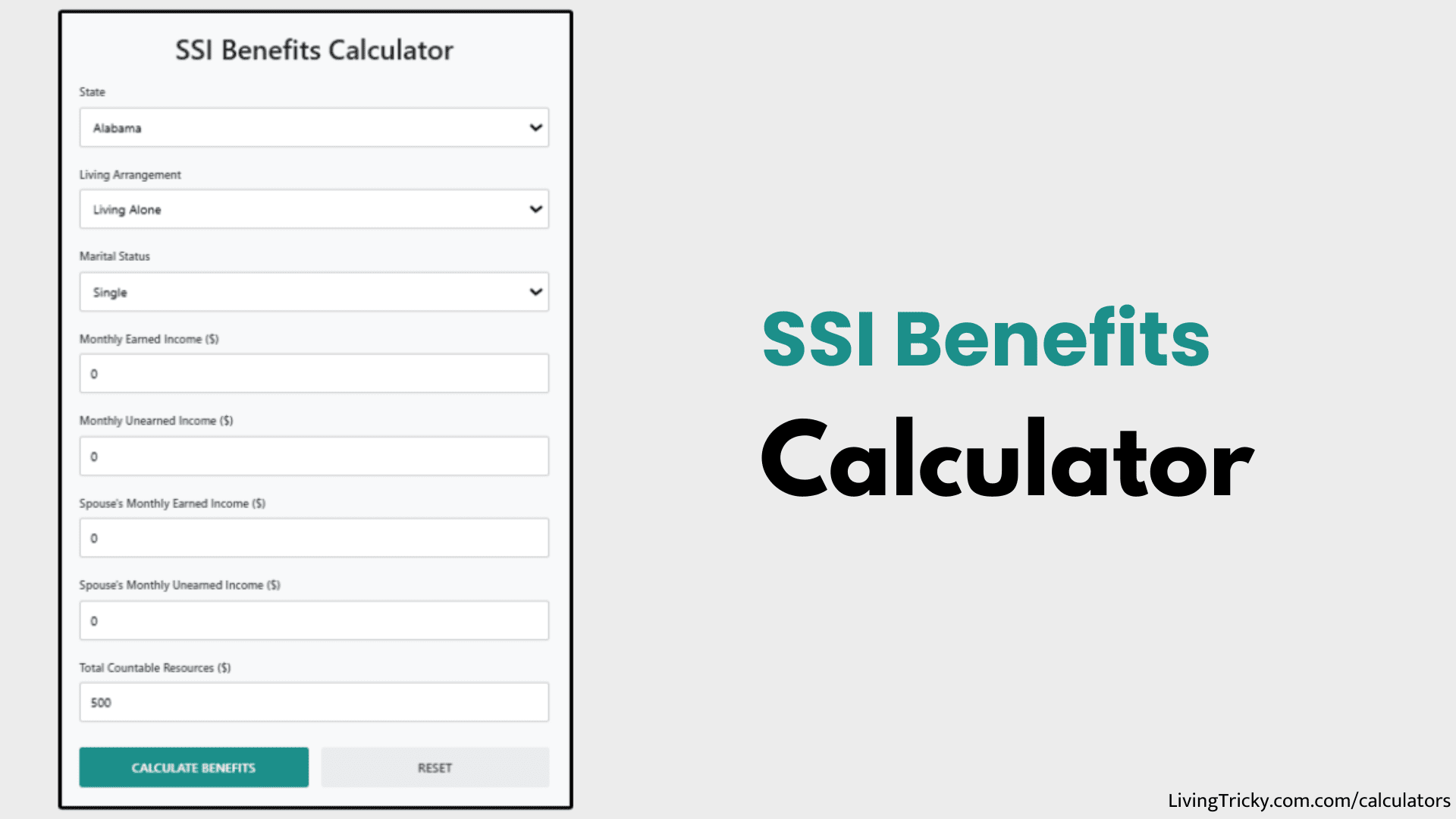SSI Benefits Calculator – LivingTricky