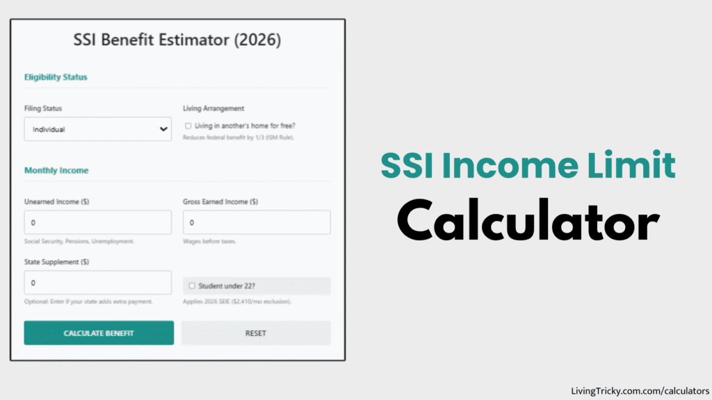 SSI Income Limit Calculator