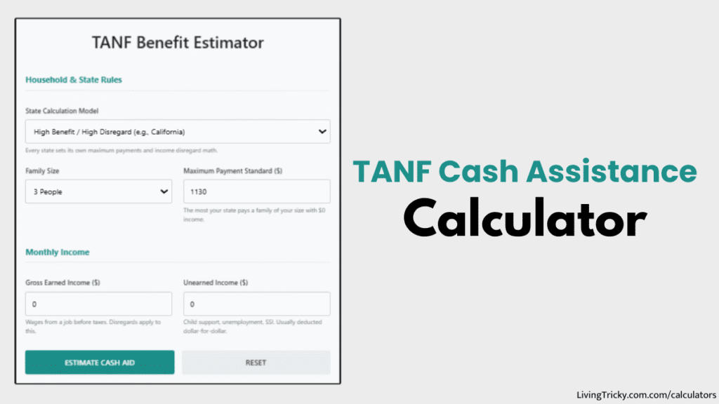 TANF Cash Assistance Calculator