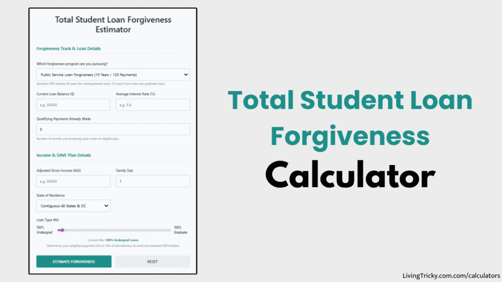 Total Student Loan Forgiveness Calculator