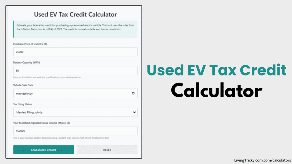 Used EV Tax Credit Calculator